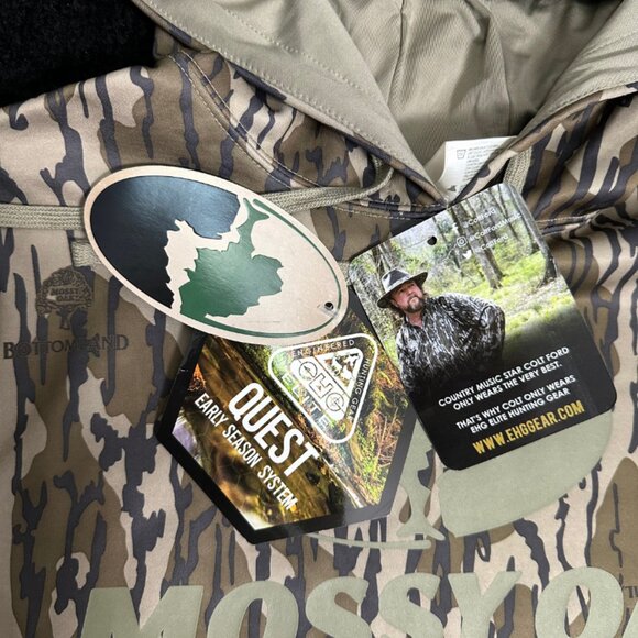 NWT - Mossy Oak Elite Hunting Gear Bottomland Tree Camo Men's Hoodie Size Small - Picture 7 of 9